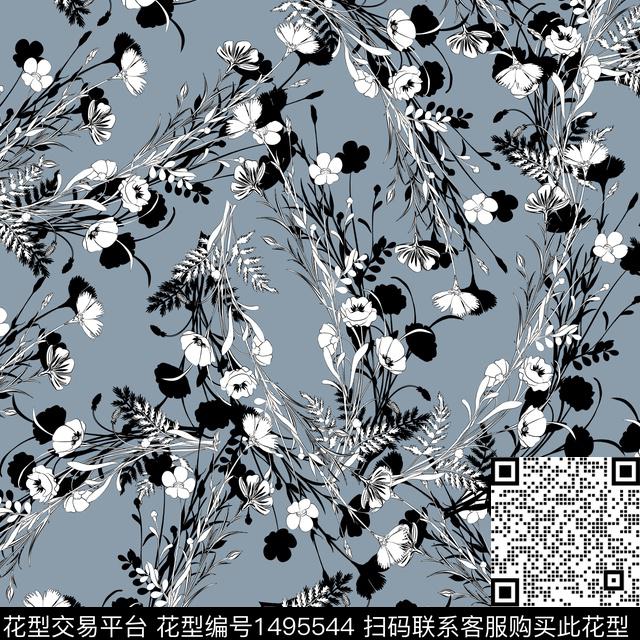 女装花卉大牌风数码印花华亿平台下载（图片编号: 1495544） - 瓦栏（Walan）