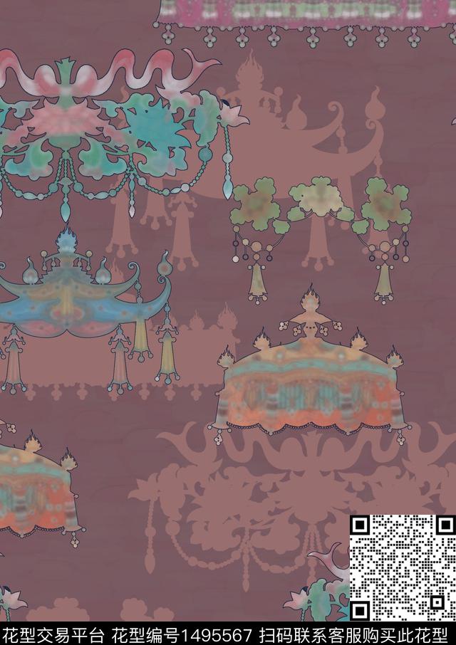 几何连衣裙民族风数码印花华亿平台下载（图片编号: 1495567） - 瓦栏（Walan）