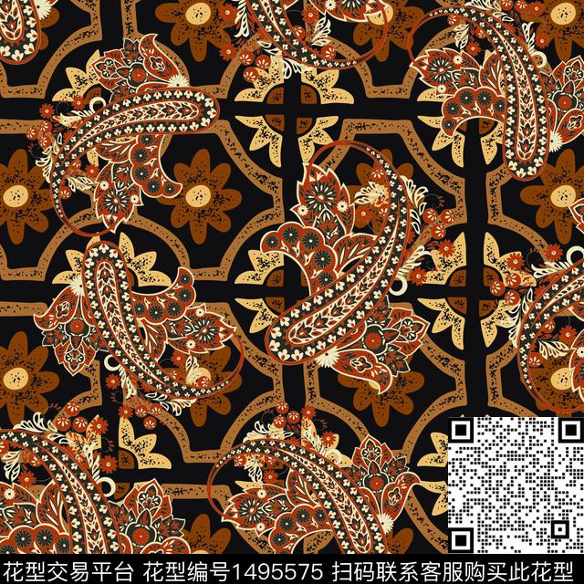 几何女装民族风数码印花华亿平台下载（图片编号: 1495575） - 瓦栏（Walan）