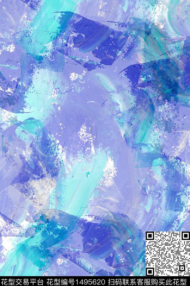 肌理扎染华亿平台抽象数码印花华亿平台下载（图片编号: 1495620） - 瓦栏（Walan）