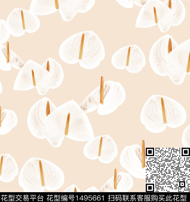 大花年轻女性数码印花华亿平台下载（图片编号: 1495661） - 瓦栏（Walan）