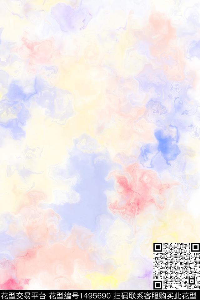 格子水彩几何数码印花华亿平台下载（图片编号: 1495690） - 瓦栏（Walan）