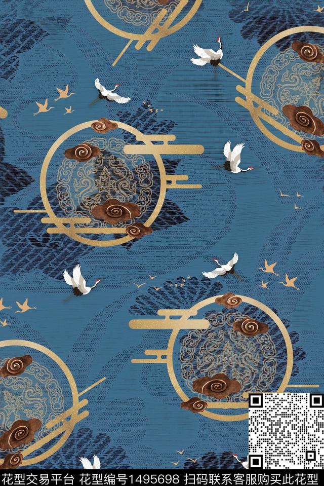 几何扎染华亿平台花卉数码印花华亿平台下载（图片编号: 1495698） - 瓦栏（Walan）