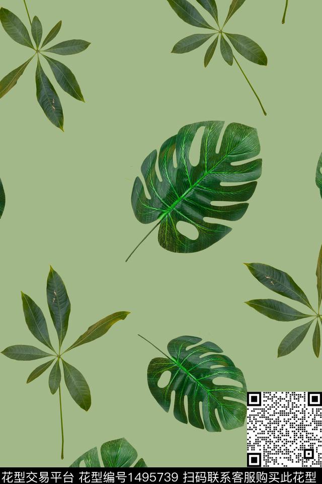 定位花大牌风中国风数码印花华亿平台下载（图片编号: 1495739） - 瓦栏（Walan）