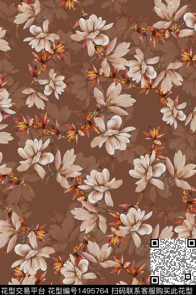 香云纱中国风数码印花华亿平台下载（图片编号: 1495764） - 瓦栏（Walan）