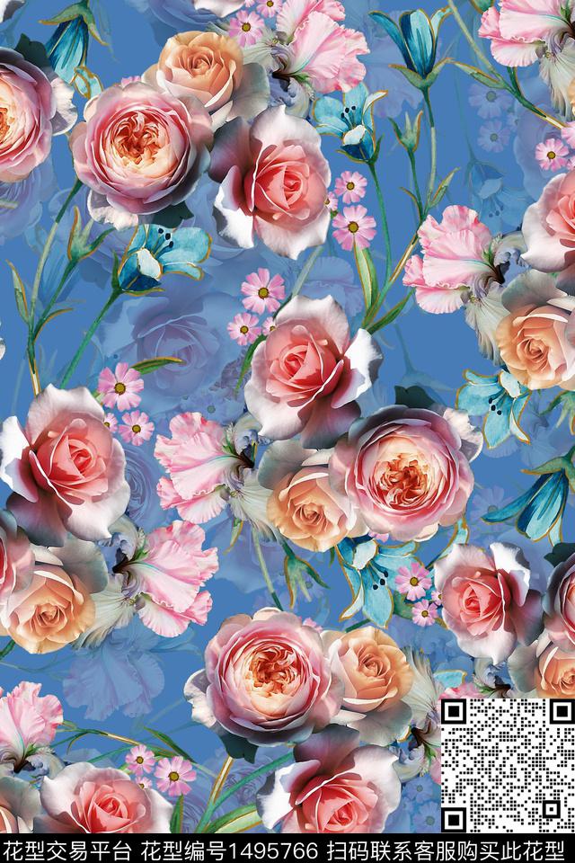 香云纱中国风花卉数码印花华亿平台下载（图片编号: 1495766） - 瓦栏（Walan）