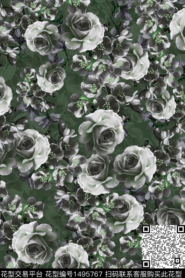 香云纱中国风花卉数码印花华亿平台下载（图片编号: 1495767） - 瓦栏（Walan）
