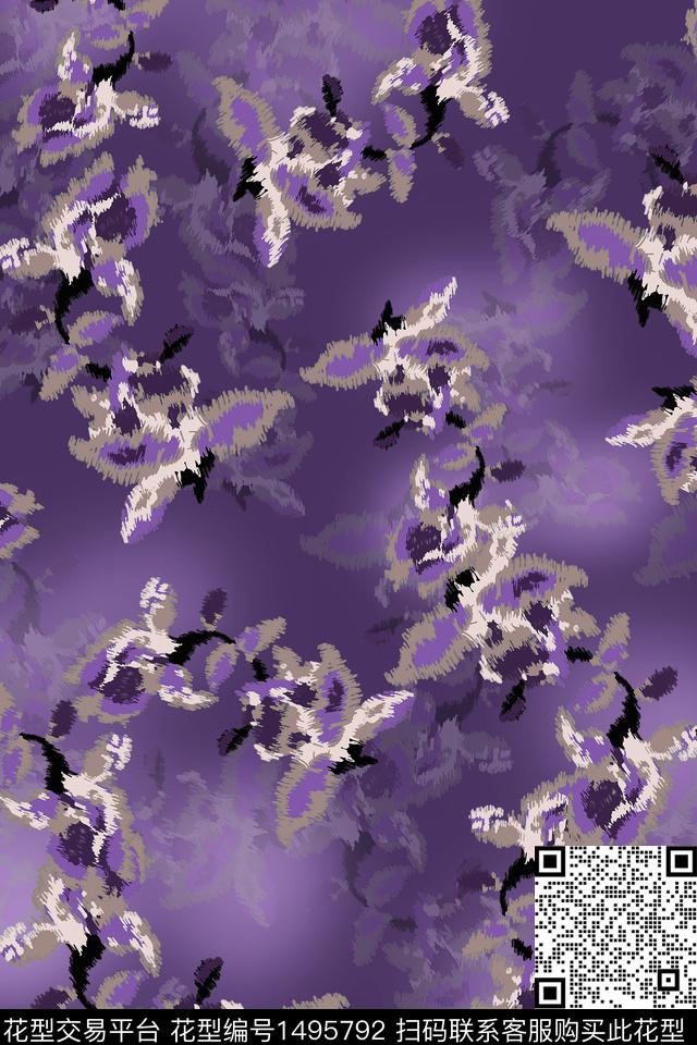 香云纱中国风数码印花华亿平台下载（图片编号: 1495792） - 瓦栏（Walan）