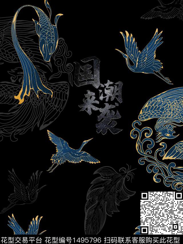 线条男装大牌风传统印花华亿平台下载（图片编号: 1495796） - 瓦栏（Walan）