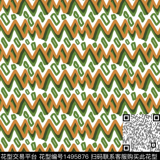 波浪纹民族风波西米亚传统印花华亿平台下载（图片编号: 1495876） - 瓦栏（Walan）