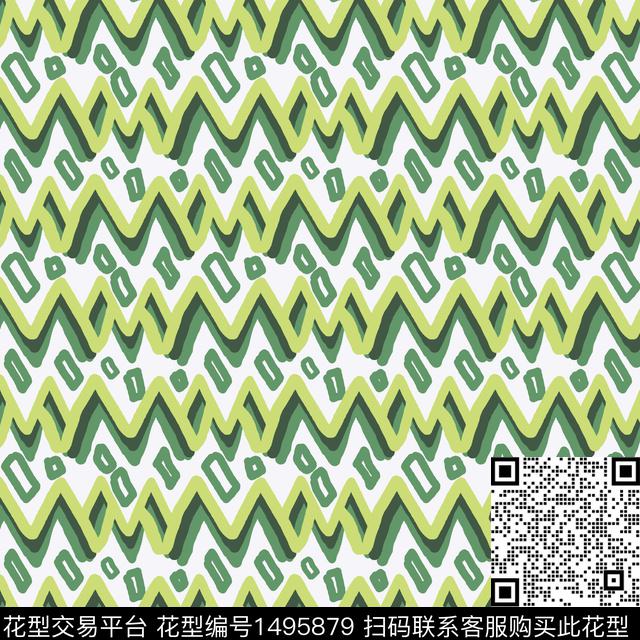 波浪纹民族风波西米亚传统印花华亿平台下载（图片编号: 1495879） - 瓦栏（Walan）