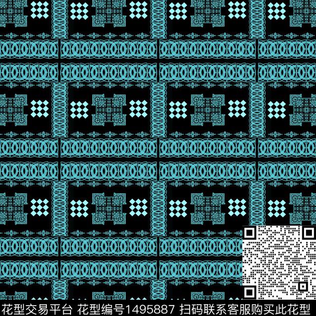 民族风波西米亚传统花纹传统印花华亿平台下载（图片编号: 1495887） - 瓦栏（Walan）