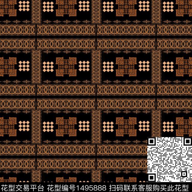 民族风波西米亚传统花纹传统印花华亿平台下载（图片编号: 1495888） - 瓦栏（Walan）