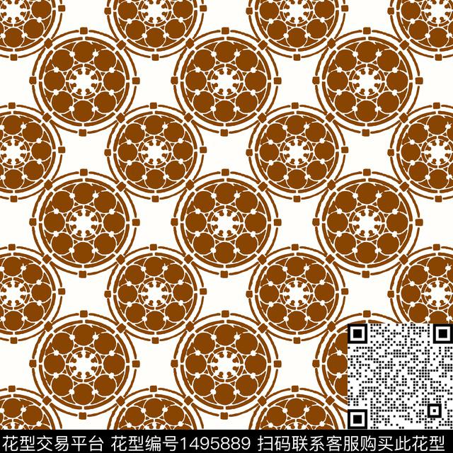 民族风波西米亚圆圈与波点传统印花华亿平台下载（图片编号: 1495889） - 瓦栏（Walan）