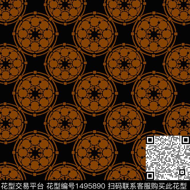 民族风波西米亚圆圈与波点传统印花华亿平台下载（图片编号: 1495890） - 瓦栏（Walan）