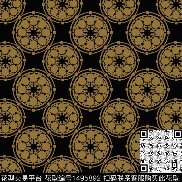 民族风波西米亚圆圈与波点传统印花华亿平台下载（图片编号: 1495892） - 瓦栏（Walan）