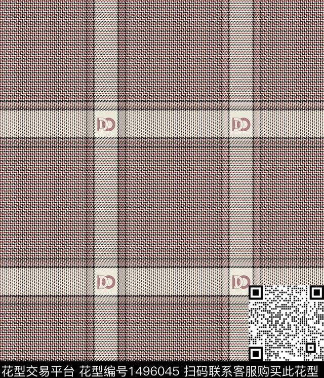 格子字母大牌风传统印花华亿平台下载（图片编号: 1496045） - 瓦栏（Walan）