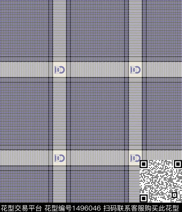 格子字母大牌风传统印花华亿平台下载（图片编号: 1496046） - 瓦栏（Walan）