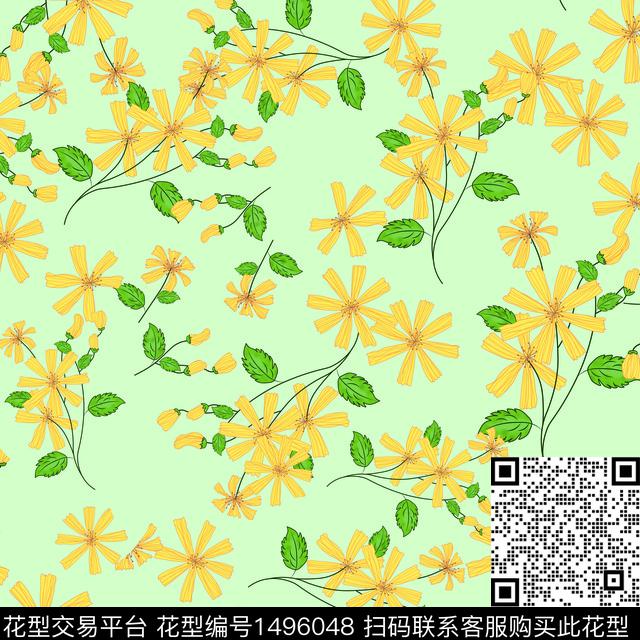 田园颜色连衣裙数码印花华亿平台下载（图片编号: 1496048） - 瓦栏（Walan）