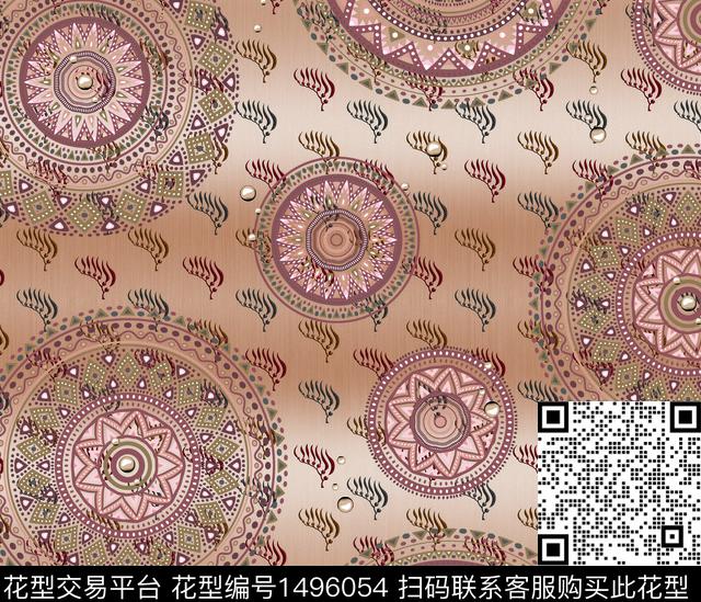 波西米亚绣花华亿平台部落风潮数码印花华亿平台下载（图片编号: 1496054） - 瓦栏（Walan）