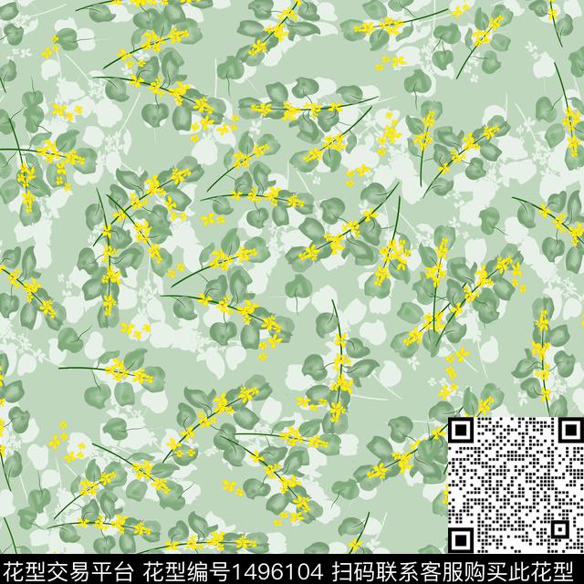 连衣裙花卉棉麻数码印花华亿平台下载（图片编号: 1496104） - 瓦栏（Walan）