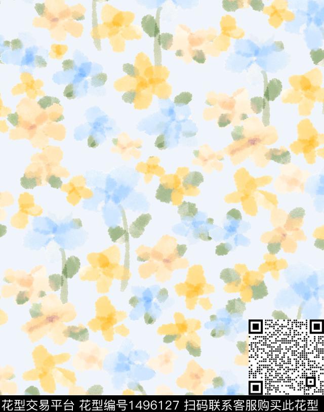 年轻女性小碎花清新风数码印花华亿平台下载（图片编号: 1496127） - 瓦栏（Walan）