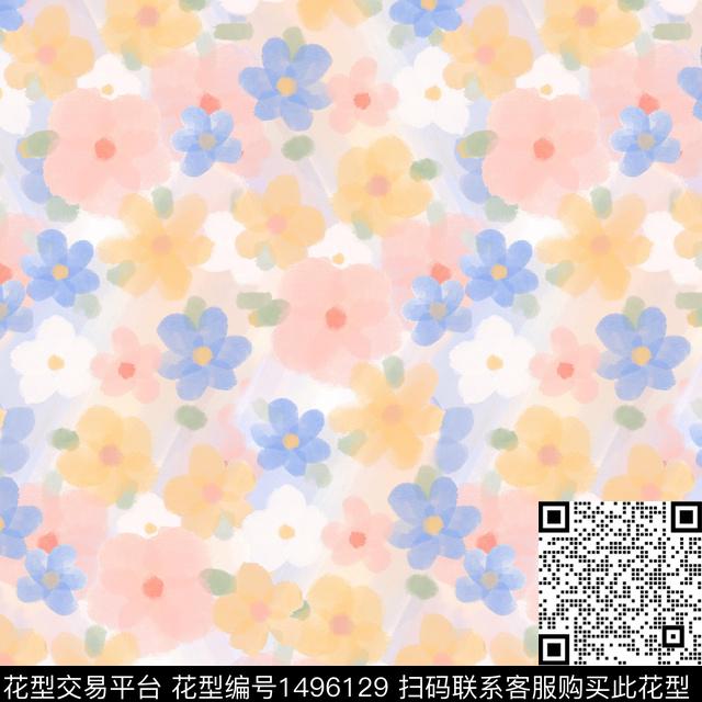 年轻女性小碎花清新风数码印花华亿平台下载（图片编号: 1496129） - 瓦栏（Walan）