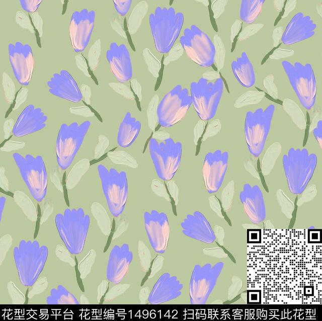 年轻女性小碎花清新风数码印花华亿平台下载（图片编号: 1496142） - 瓦栏（Walan）