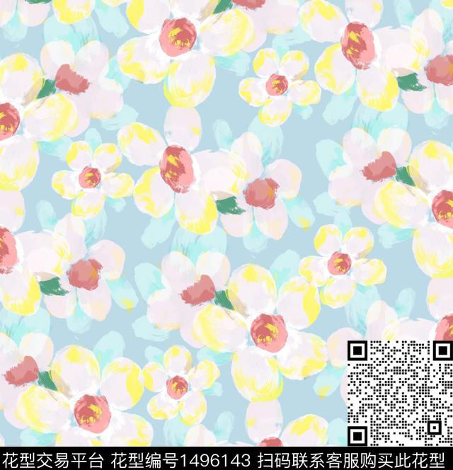 年轻女性小碎花清新风数码印花华亿平台下载（图片编号: 1496143） - 瓦栏（Walan）