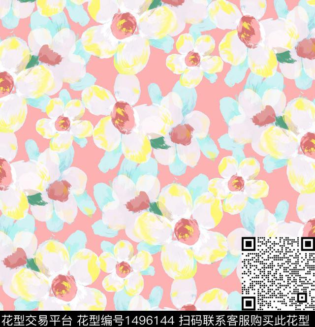 年轻女性小碎花清新风数码印花华亿平台下载（图片编号: 1496144） - 瓦栏（Walan）