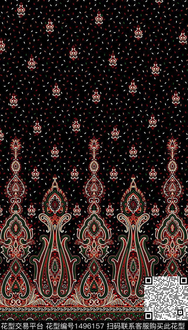 定位花波西米亚民族风数码印花华亿平台下载（图片编号: 1496157） - 瓦栏（Walan）