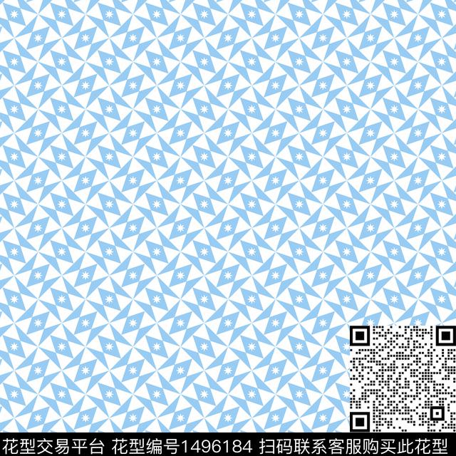 格子几何床品数码印花华亿平台下载（图片编号: 1496184） - 瓦栏（Walan）