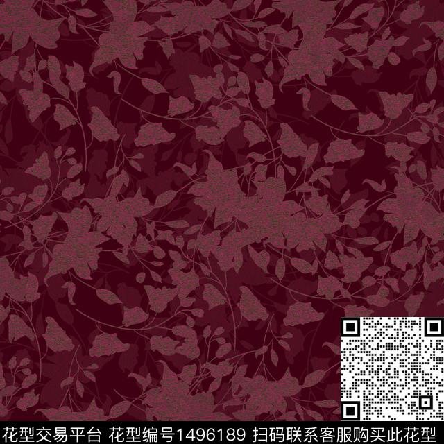 线条连衣裙花卉数码印花华亿平台下载（图片编号: 1496189） - 瓦栏（Walan）