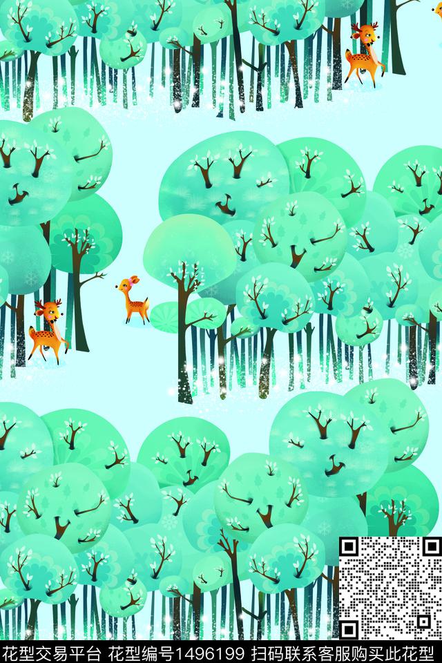 花卉小清新中国风数码印花华亿平台下载（图片编号: 1496199） - 瓦栏（Walan）