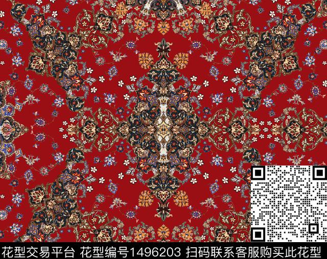 民族风波西米亚大牌风数码印花华亿平台下载（图片编号: 1496203） - 瓦栏（Walan）