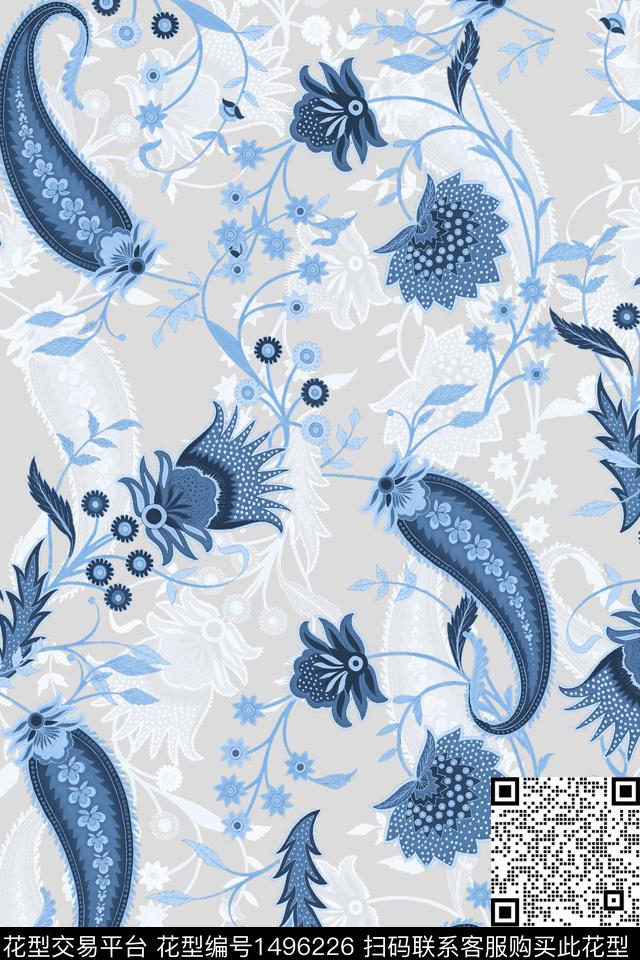 民族风佩斯利大牌风数码印花华亿平台下载（图片编号: 1496226） - 瓦栏（Walan）