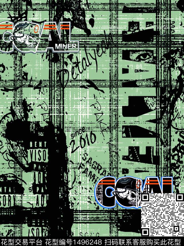 几何线条字母数码印花华亿平台下载（图片编号: 1496248） - 瓦栏（Walan）