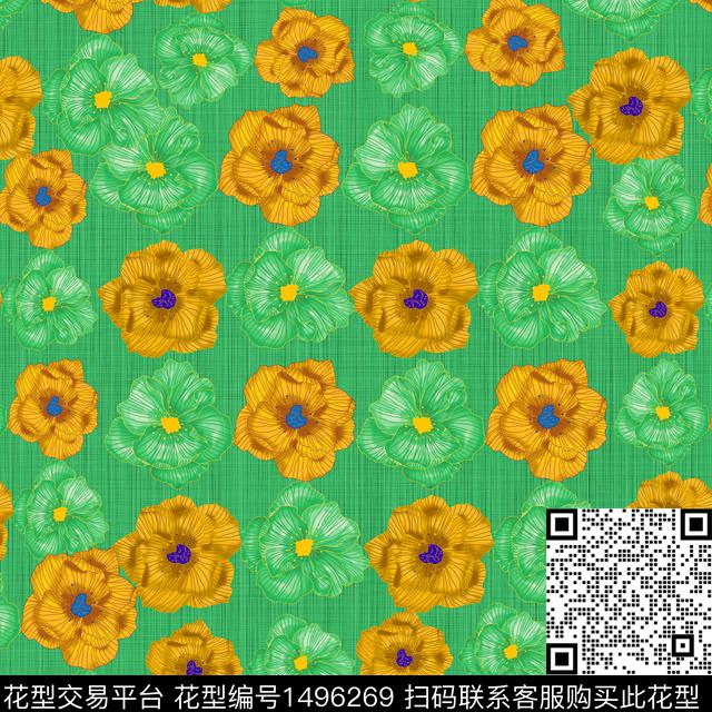 田园颜色线条数码印花华亿平台下载（图片编号: 1496269） - 瓦栏（Walan）