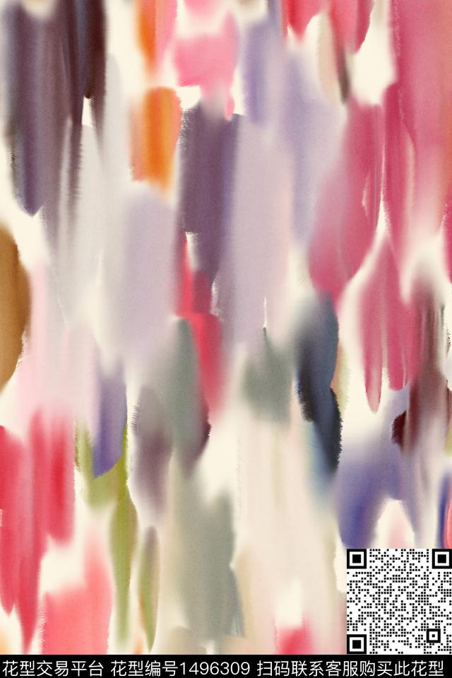 抽象扎染华亿平台水彩数码印花华亿平台下载（图片编号: 1496309） - 瓦栏（Walan）
