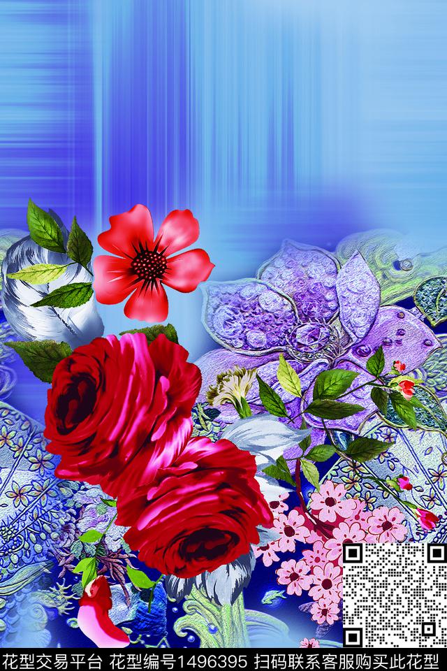 定位花数码华亿平台花卉数码印花华亿平台下载（图片编号: 1496395） - 瓦栏（Walan）