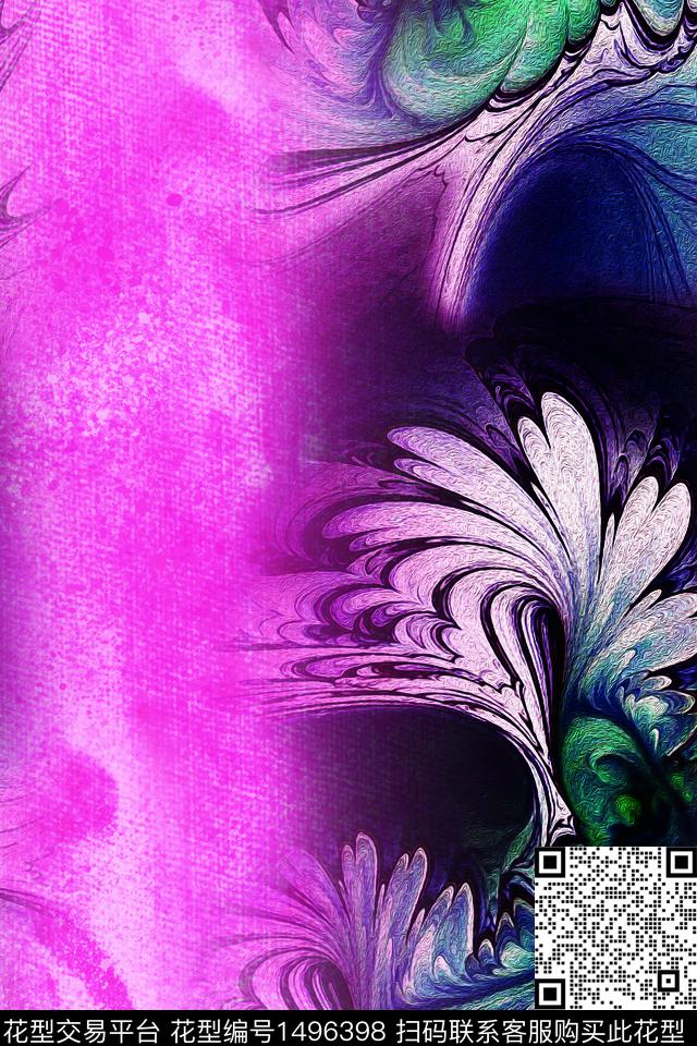 定位花抽象花卉朦胧花卉数码印花华亿平台下载（图片编号: 1496398） - 瓦栏（Walan）