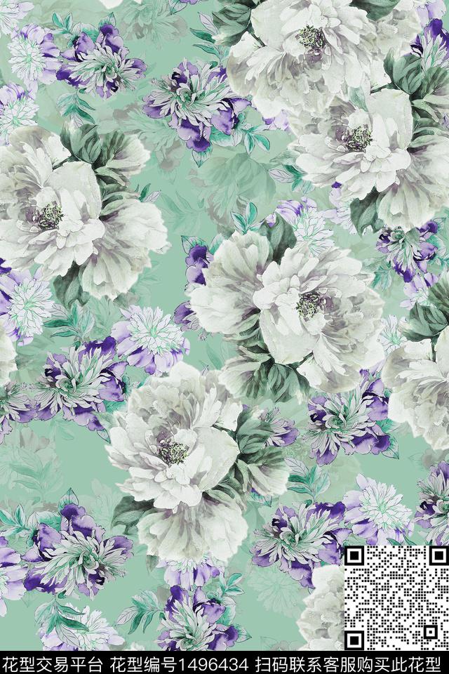 香云纱中国风牡丹数码印花华亿平台下载（图片编号: 1496434） - 瓦栏（Walan）