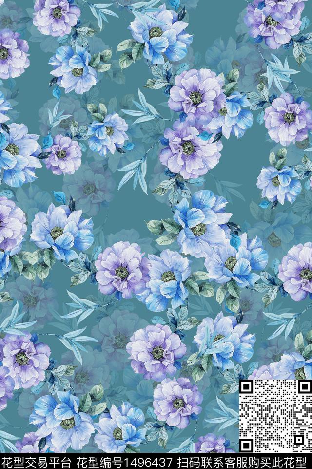 香云纱中国风花卉数码印花华亿平台下载（图片编号: 1496437） - 瓦栏（Walan）