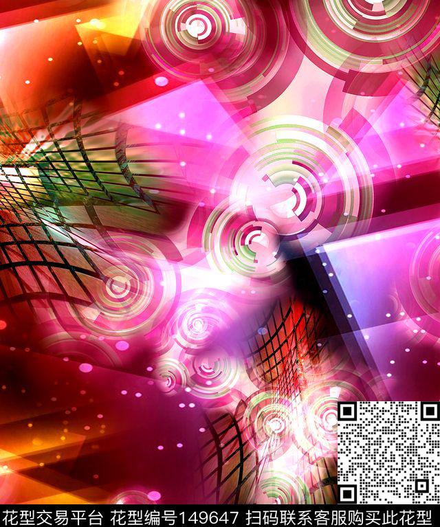 抽象肌理科技数码印花华亿平台下载（图片编号: 149647） - 瓦栏（Walan）