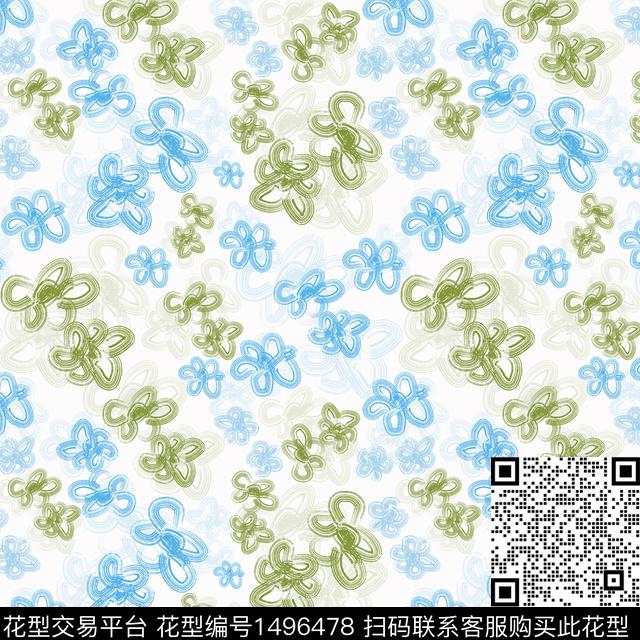 花卉手绘小碎花传统印花华亿平台下载（图片编号: 1496478） - 瓦栏（Walan）