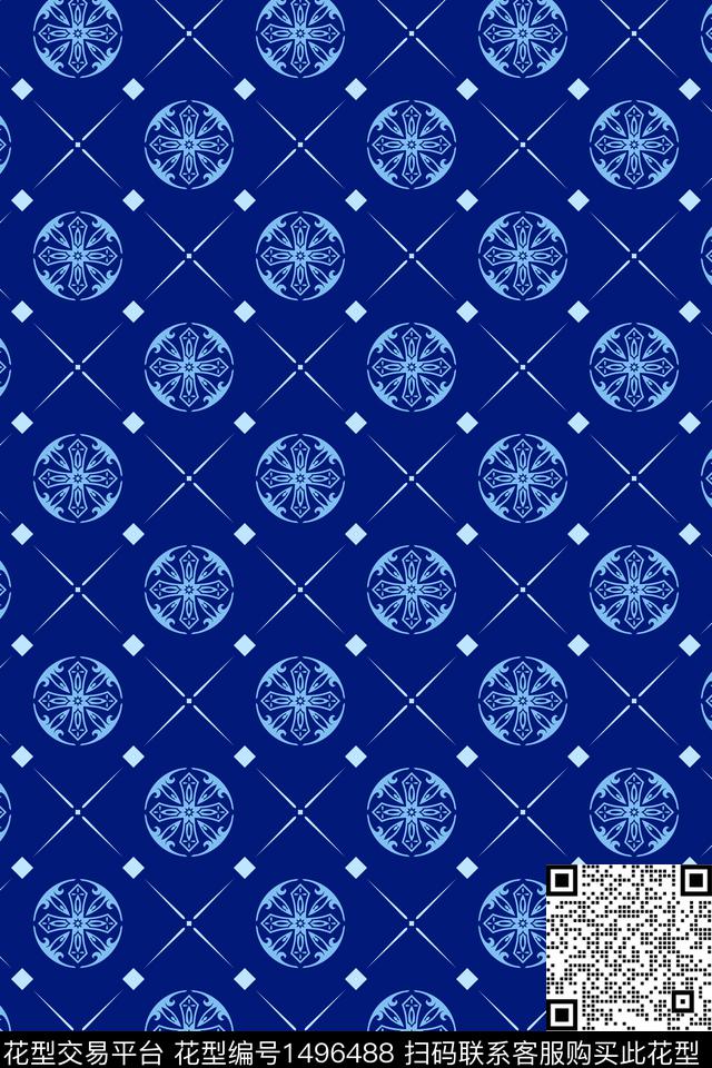 几何床品抽象花卉传统印花华亿平台下载（图片编号: 1496488） - 瓦栏（Walan）