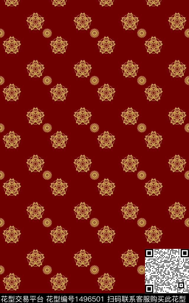 抽象花卉日本樱花传统印花华亿平台下载（图片编号: 1496501） - 瓦栏（Walan）