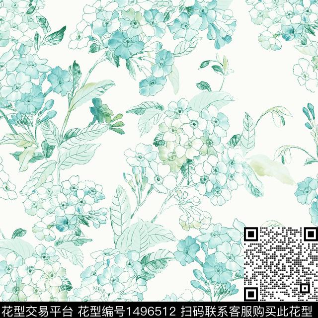 抽象花卉女装花卉传统印花华亿平台下载（图片编号: 1496512） - 瓦栏（Walan）