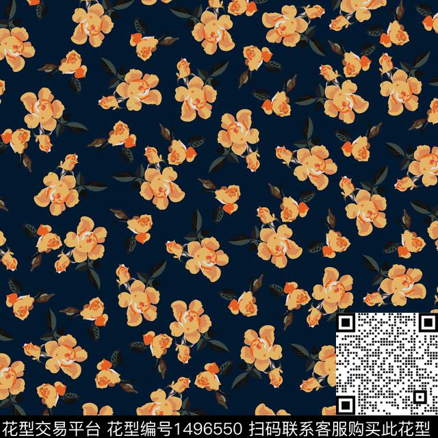 花卉春夏华亿平台小碎花数码印花华亿平台下载（图片编号: 1496550） - 瓦栏（Walan）