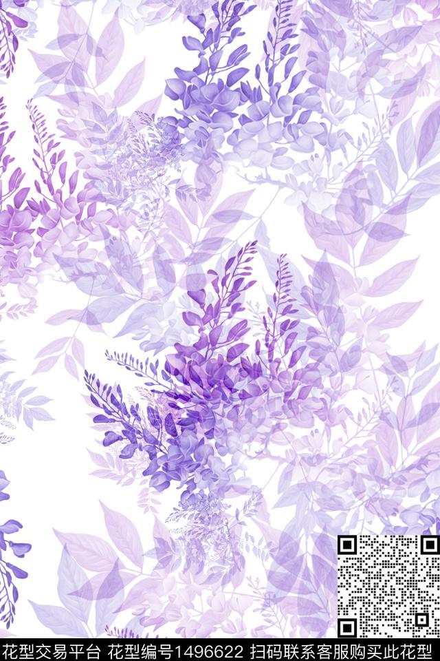 清爽底花卉花卉大牌风数码印花华亿平台下载（图片编号: 1496622） - 瓦栏（Walan）